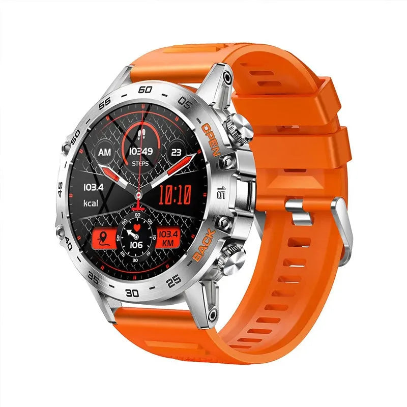Bluetooth calling smart watch with touch screen displaying health metrics