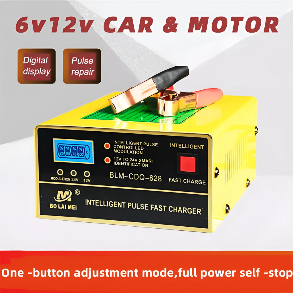 BT-168 car battery charger for 12V and 24V lead acid automotive batteries with American plug