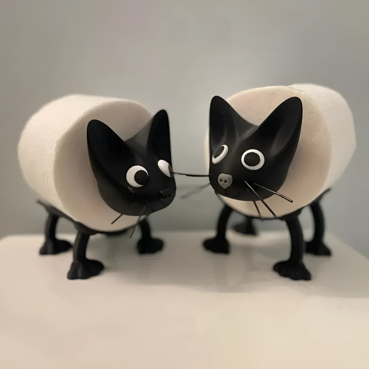 Puppy-shaped toilet tissue holder, solid colour, 8cm x 10.5cm freestanding paper stand