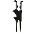 Black aluminium alloy golf turf repair tool 10.1 by 3.8 cm on grass