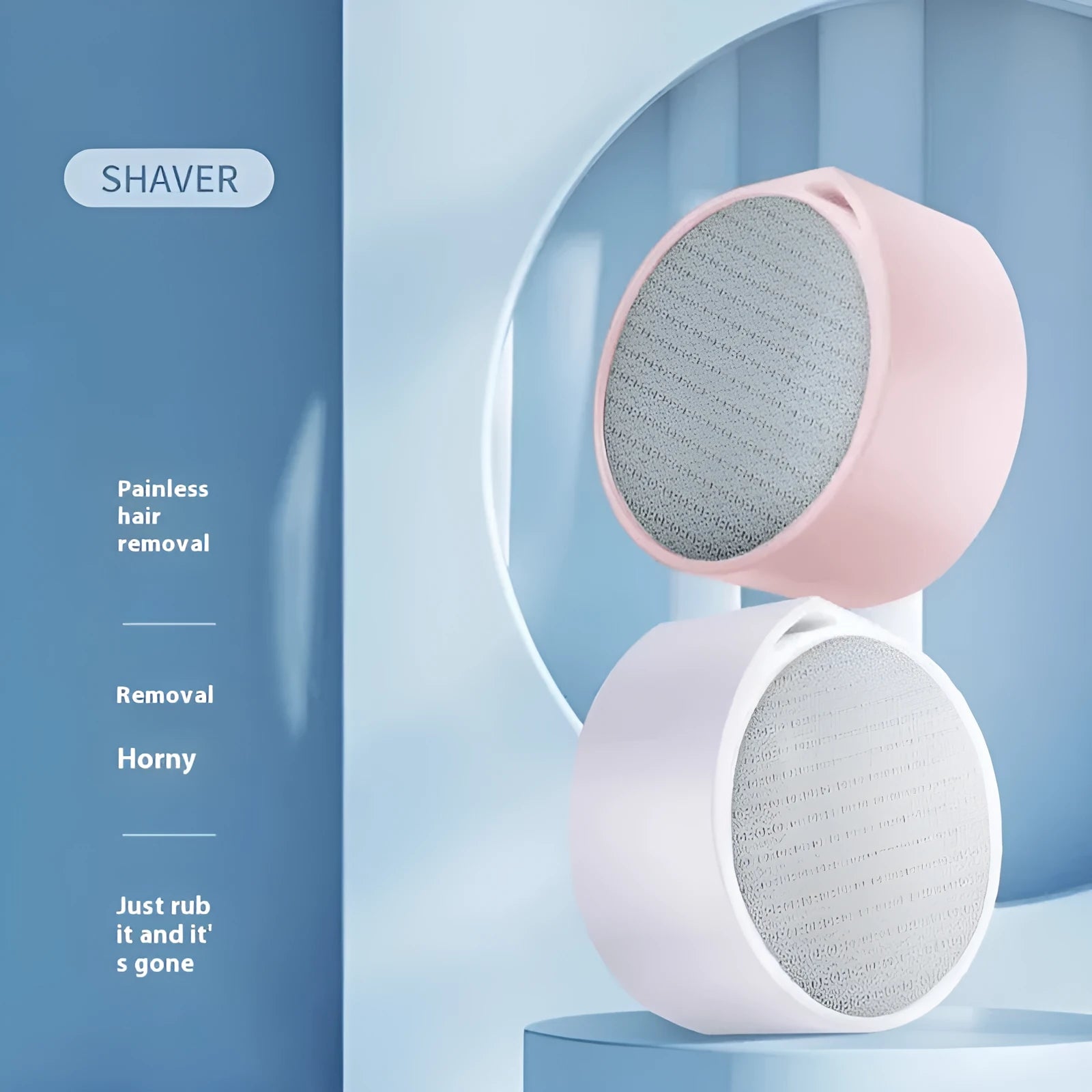 Nano glass epilator and foot grinder 2-in-1 plastic body hair removal device.