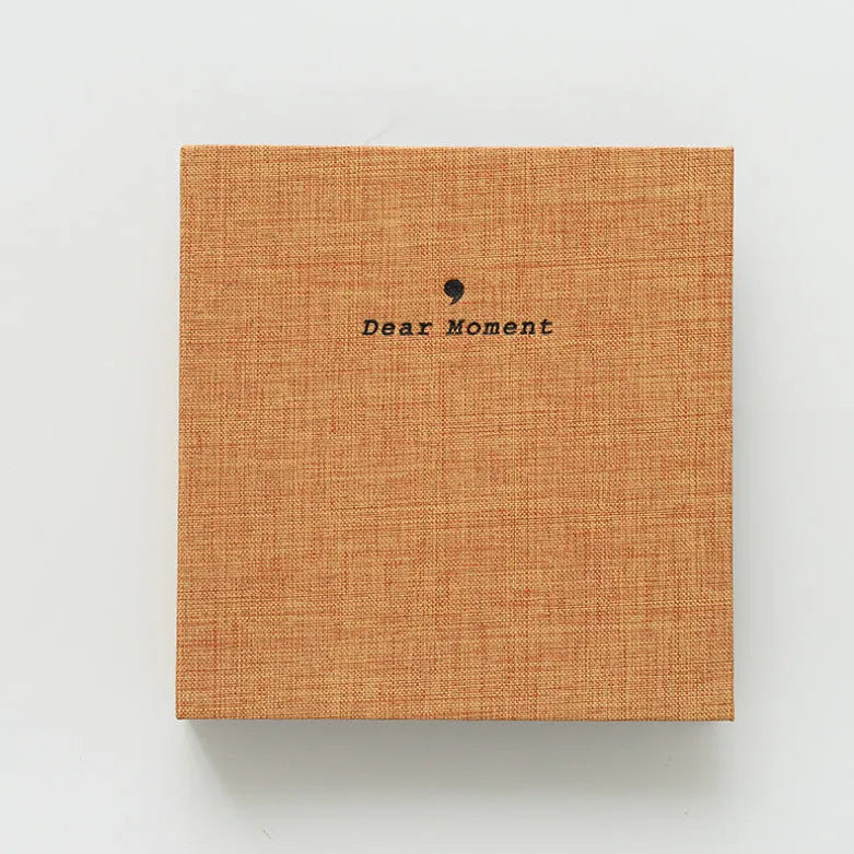 Cotton and linen loose-leaf pocket album for 3-inch and 5-inch photos in beige