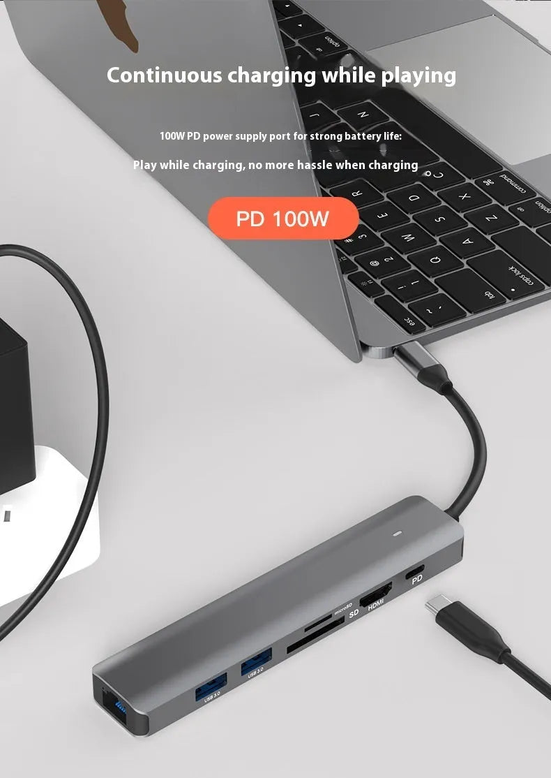 LQT-LH07 7-in-1 USB hub and card reader for laptops and computers