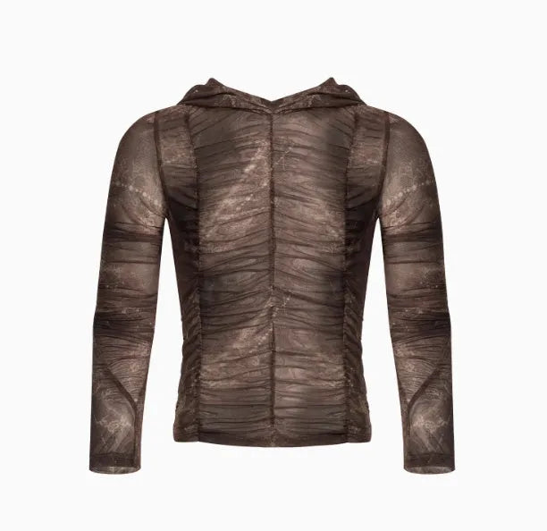 Lightweight ice silk bottoming shirt for boys in a picture colour, shown as a base layer under a printed top.