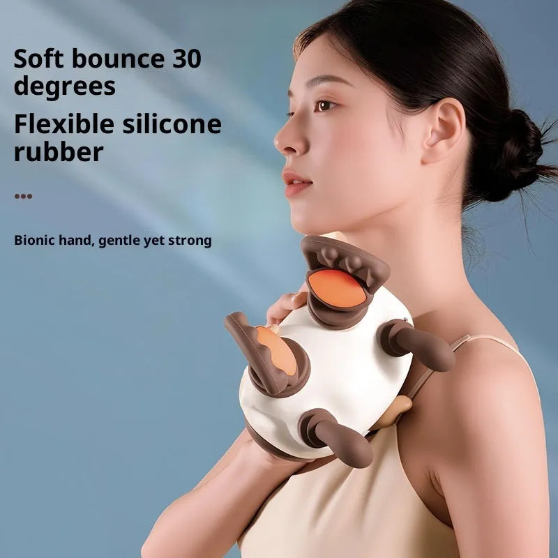 Rechargeable kneading massage shoulder wrap in picture colour with Type-C charging and adjustable temperature