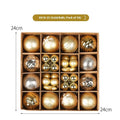 Set of 36 electroplated plastic Christmas tree pendant balls in silver colour with shiny metallic finish