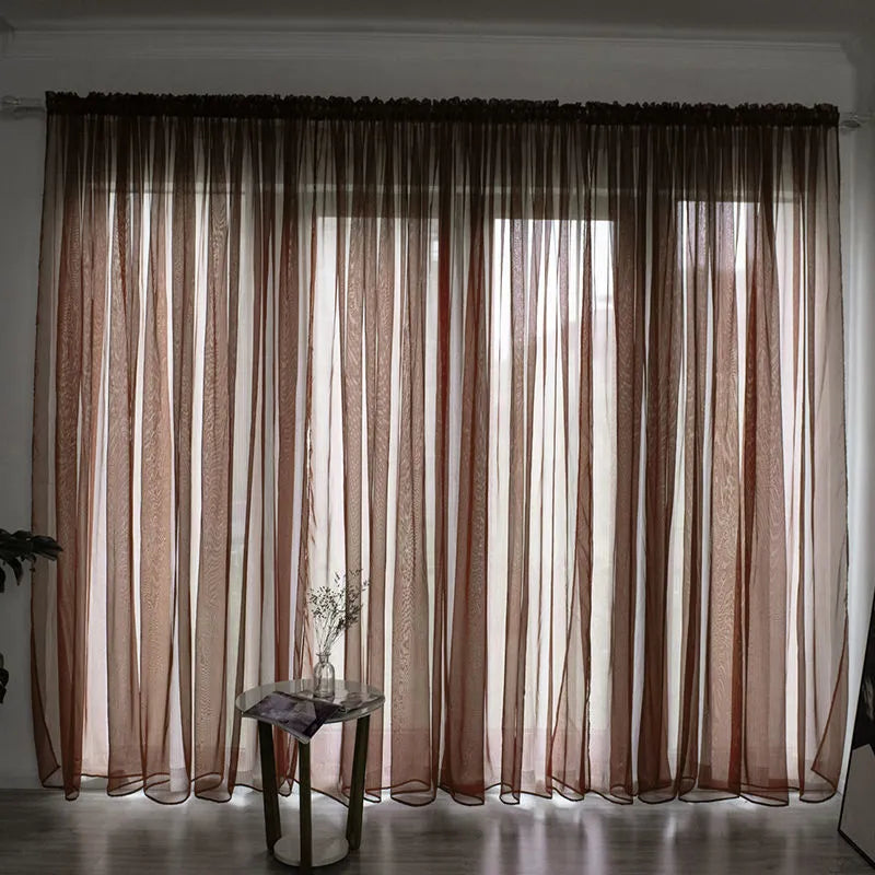 Cotton gauze curtain for balcony with 2.7m drop in solid colour option
