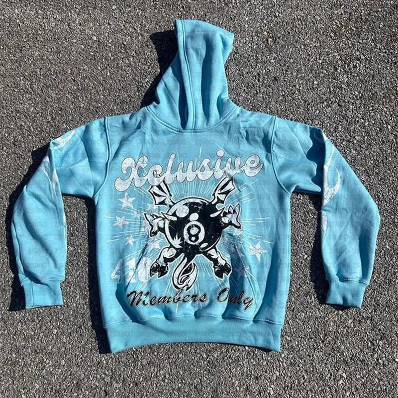Personalised letter printing loose pullover in street style with kangaroo pocket in orange colour