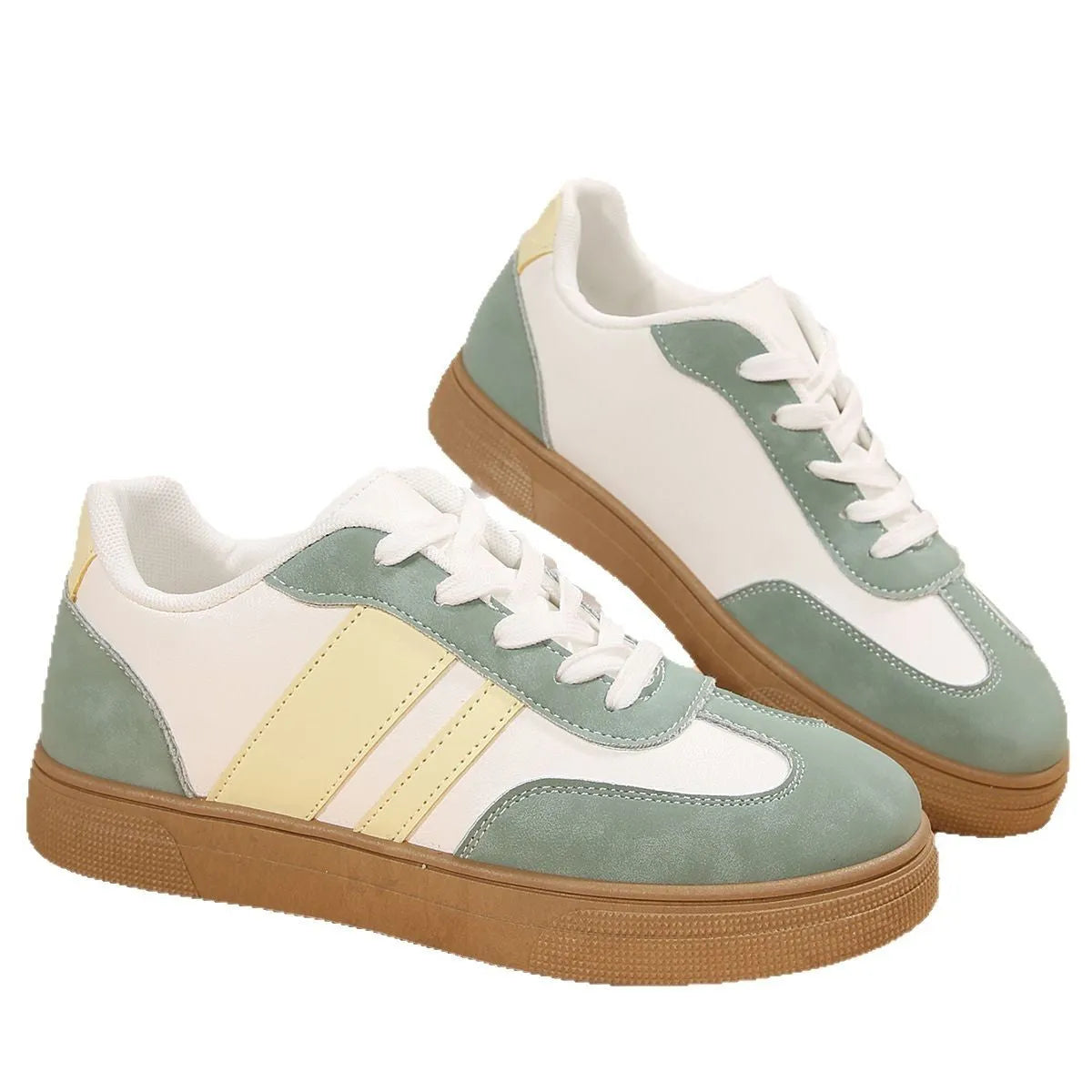 Retro sports casual shoes for women with cross straps, leather stitching, and artificial PU upper in assorted colours