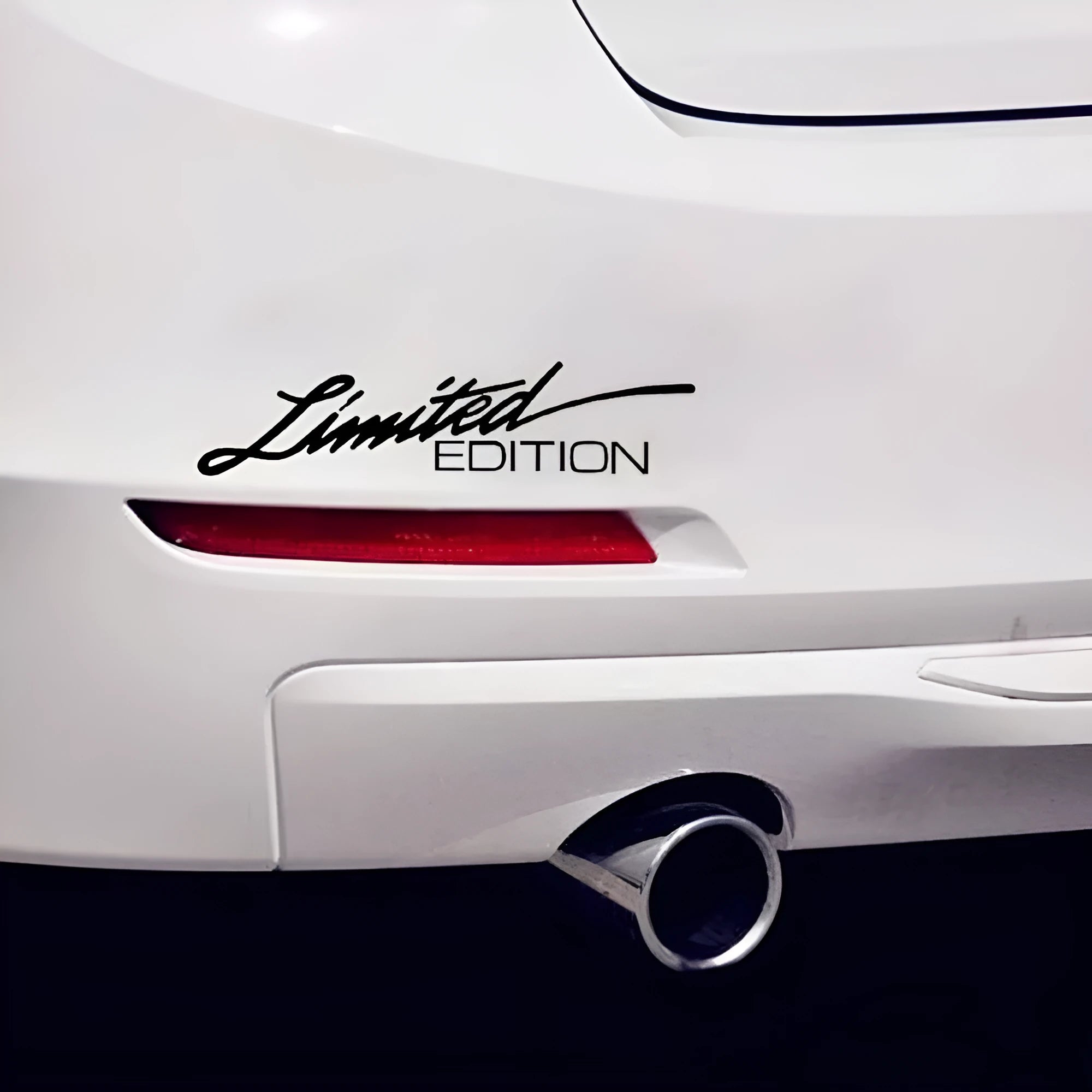 Reflective English bumper sticker with British design, shown in black, white, and colour variants.