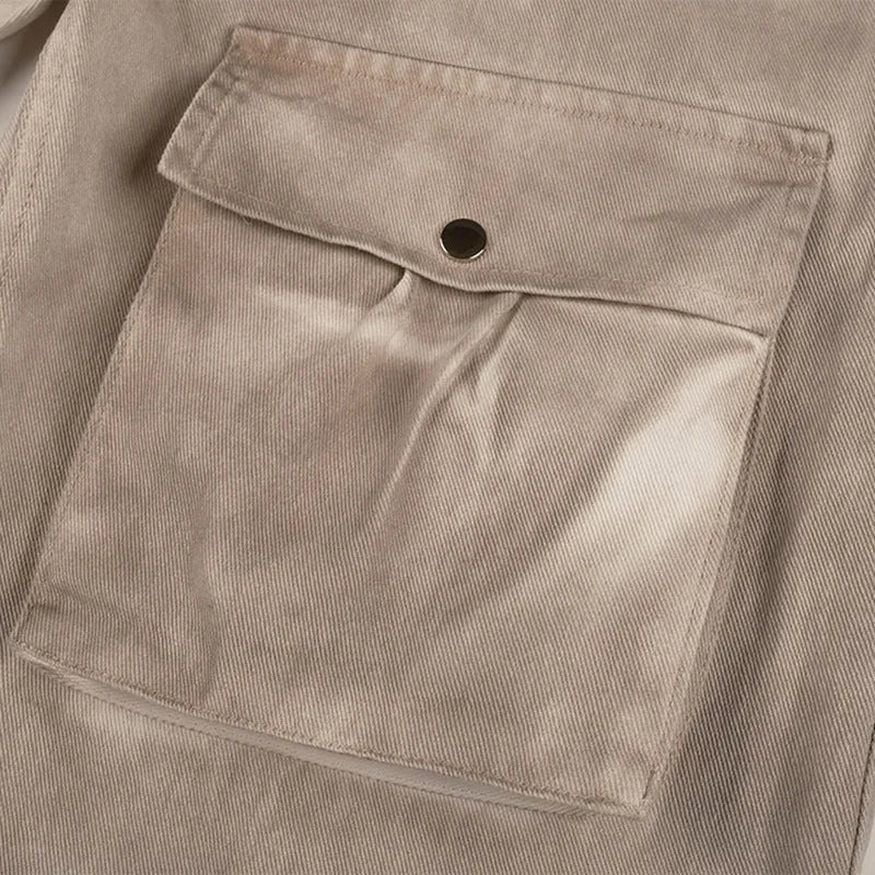 Women's casual loose-fit A-line trousers in pure cotton denim with mid-waist and straight-leg silhouette