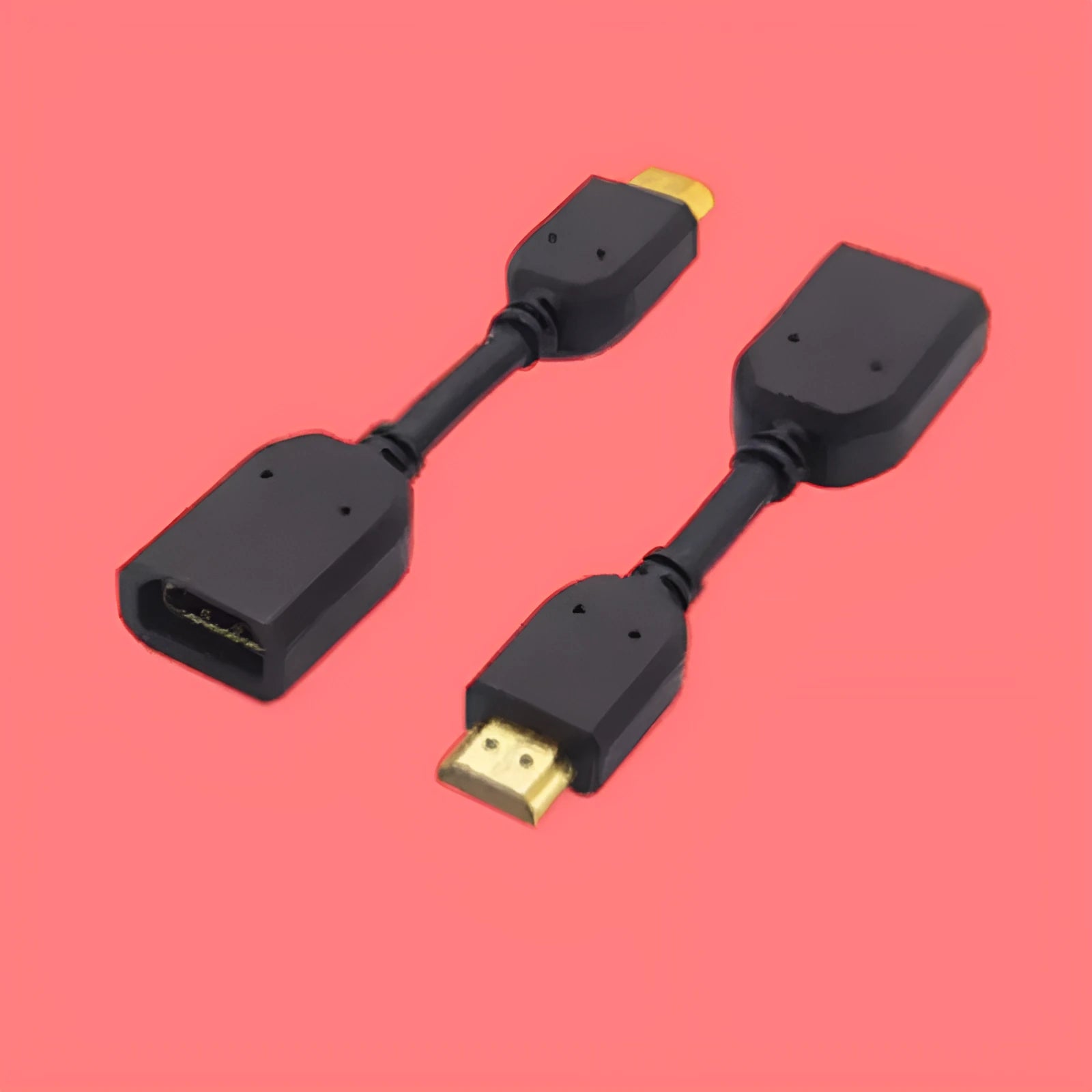 Black HDMI male to female extension cable 10cm length gold plated plug TPE jacket