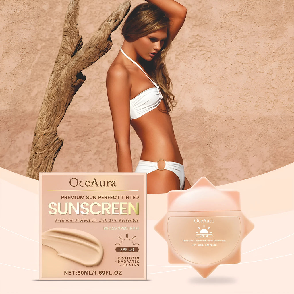 50ml sunscreen tube with titanium dioxide and hyaluronic acid for summer UV protection