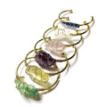 Natural crystal rough stone bracelet with geometric gold winding bohemian design