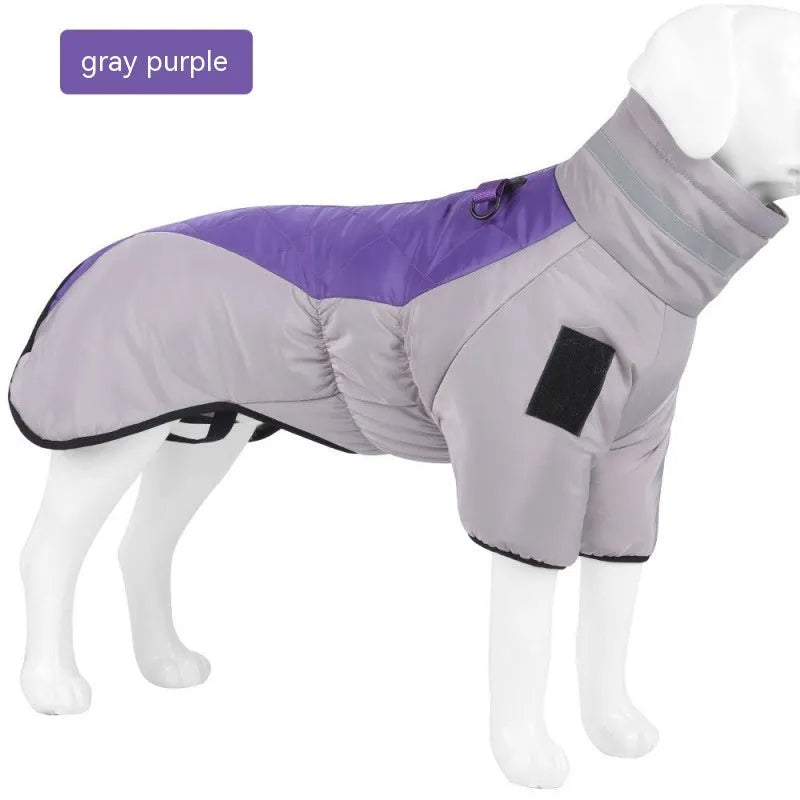 Winter dog coat waterproof with thicken padding for medium large dogs gray black colour
