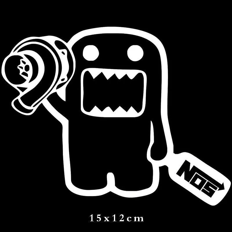 Creative PVC car sticker with cartoon design measuring 15x12cm for vehicle decoration
