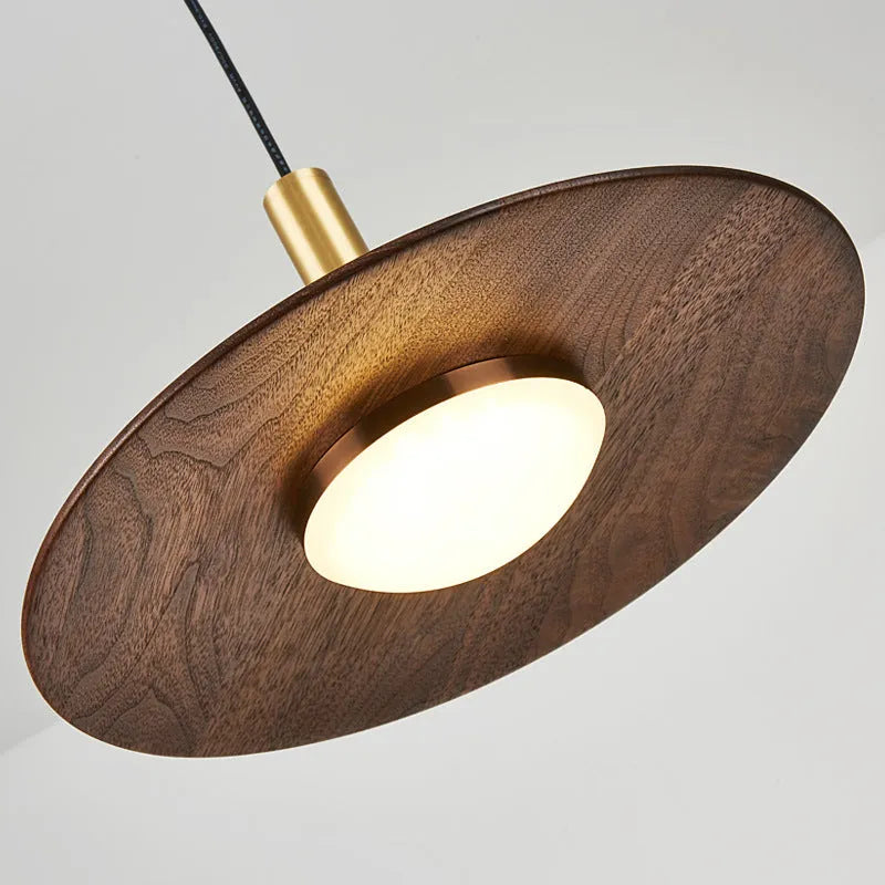 New Chinese style bar wall light made of solid walnut wood with copper finish, fish line chandelier shape.