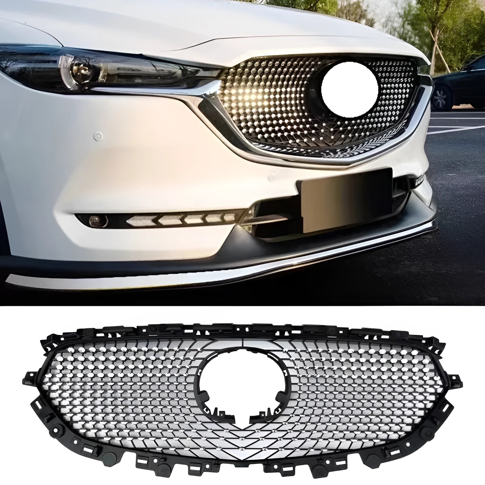 Mazda CX5 second-generation modified GT sports air intake grille in silver and black styles.