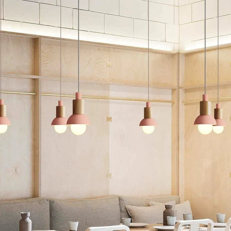 Nordic style minimalist table light for bedside or bar, 220V, available in pink, yellow, green, or white