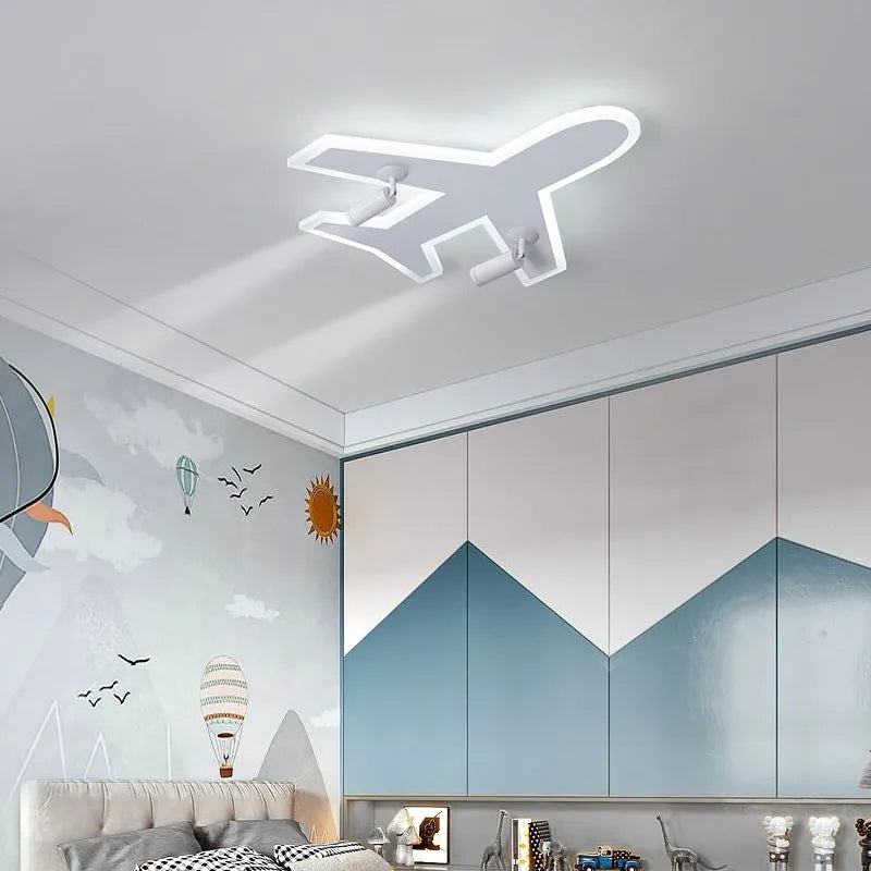 White acrylic LED ceiling light for children's room, 220V, available in 55x51cm and 80x74cm sizes