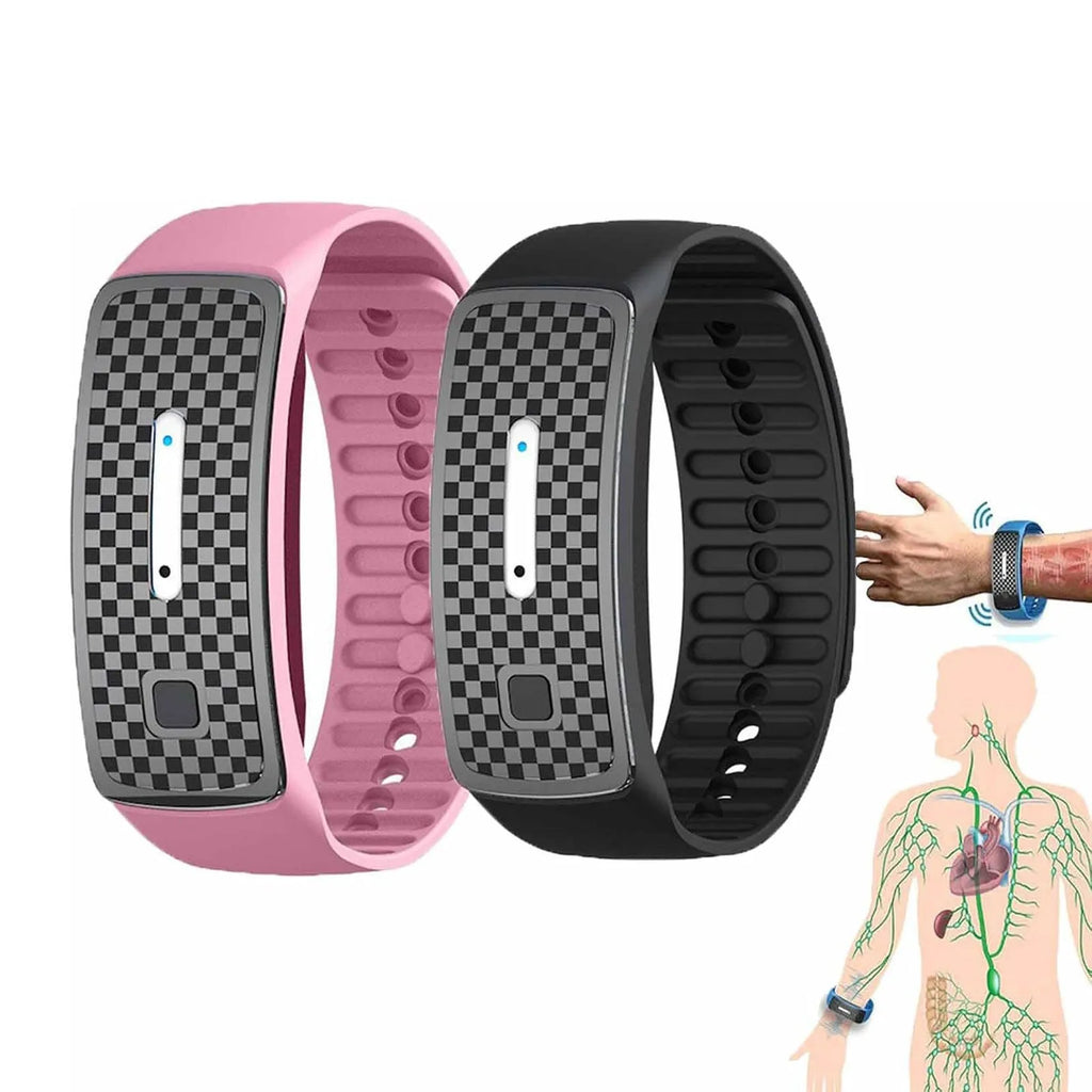 Ultrasonic fat blasting silicone wristband in blue with button operation and smart reminder function
