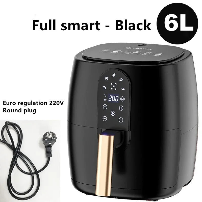 Home Fashion Simple Touch Screen Air Fryer in black with 4.5L capacity and digital control panel