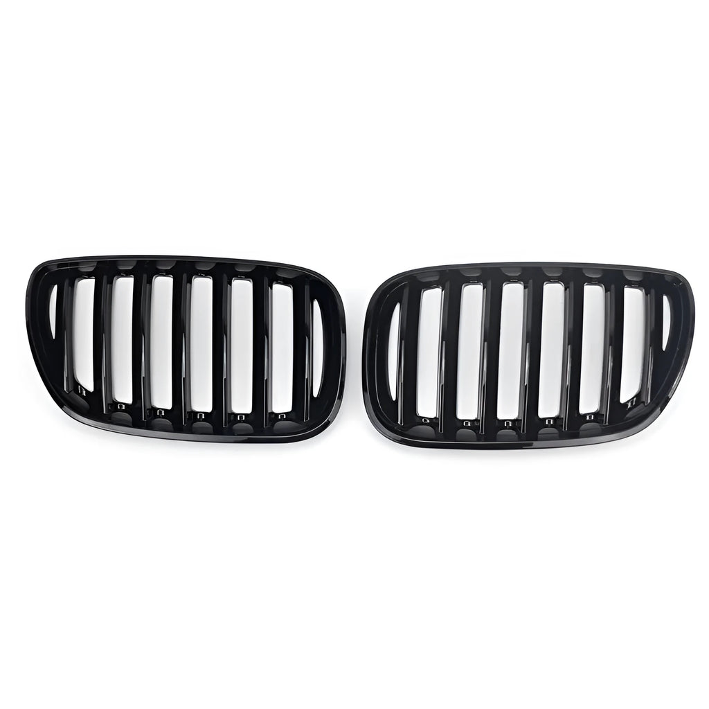 Bright black ABS plastic medium mesh grille for BMW X5 E53 with 204mm middle section