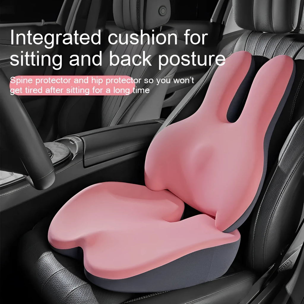 Car seat cushion and separate lumbar support cushion set in a choice of colours