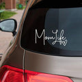 Mom Life hollow carved PVC car decal 17cm side, white sticker on car window
