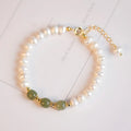 Freshwater pearl bracelet with diamond shaped beads in Korean style, electroplated finish