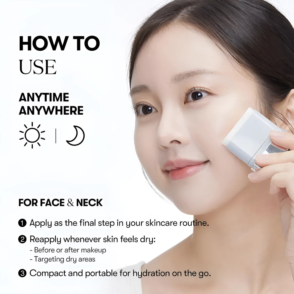 Facial stick care cream for ladies, gentle long-lasting moisturising and soothing skincare stick