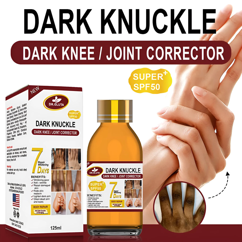 Dark Knuckle Serum 125ml bottle with premium plant extracts for skin whitening and anti-wrinkle care