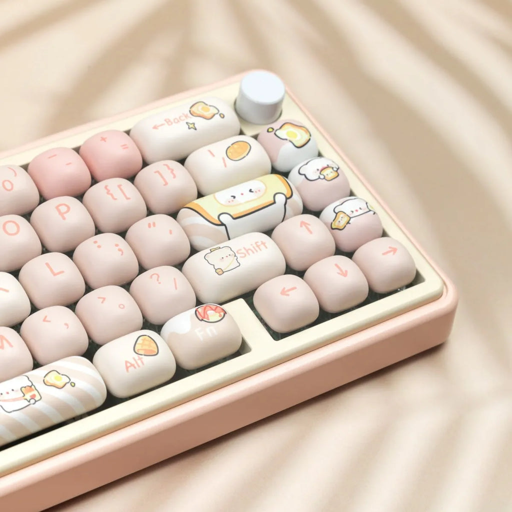 MOG steamed bread bear theme PBT key cap set with colourful thermal sublimation printing