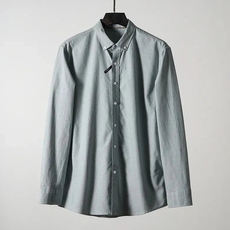 Men's washed cotton cardigan in solid colour with houndstooth pattern, available in green, khaki, red, sizes L to XXXXL