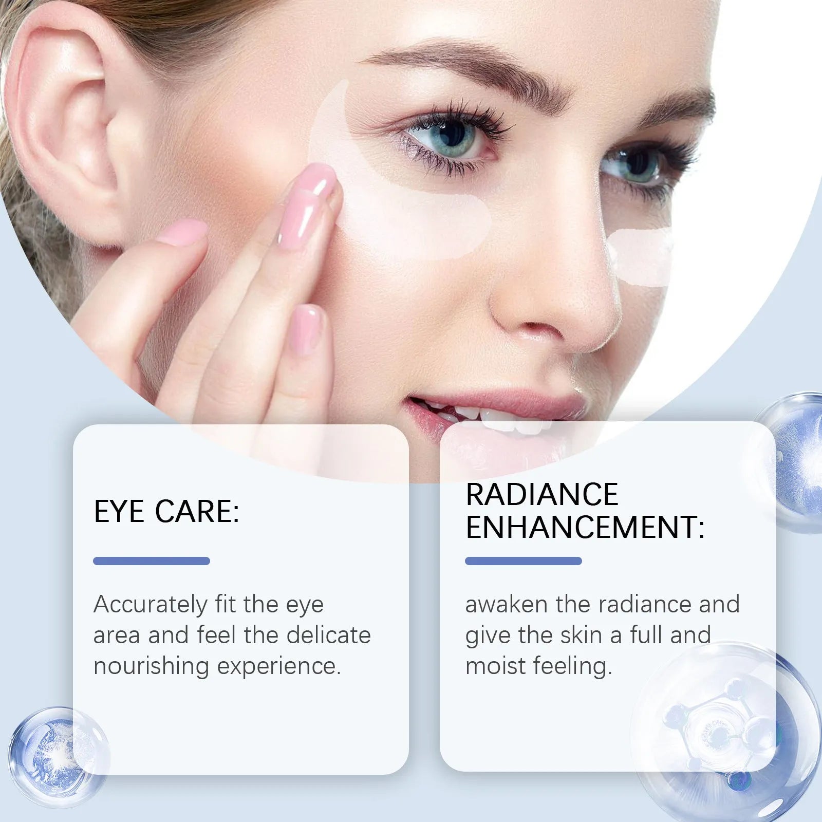 Pair of elastic microneedle eye care patches for wrinkle fading treatment