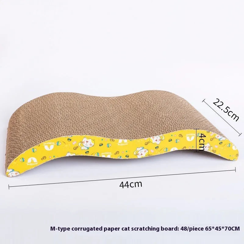 Corrugated paper cat scratch board in simple style design for feline claw grinding
