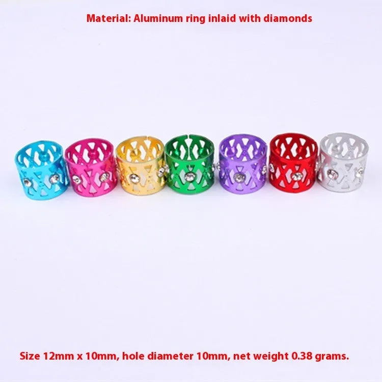 Aluminium hair ring with hollow jewelled crown design for wig decoration
