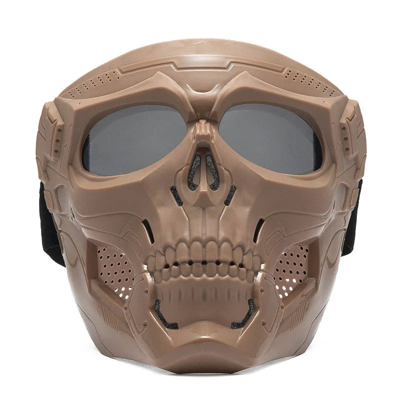 Skull riding mirror windproof goggles unisex full frame PC frame strengthen PC lens black colour