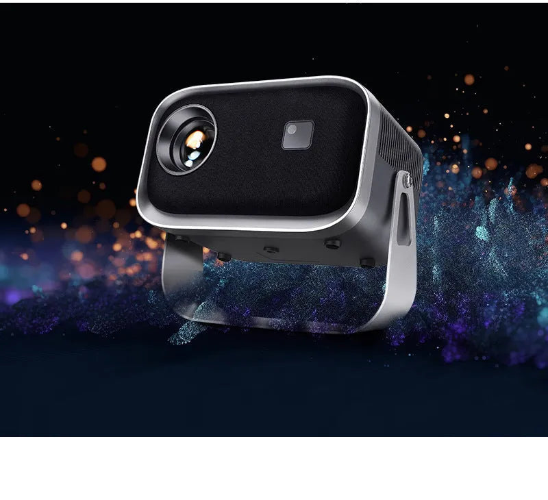 Home HD portable projector with bracket, 1280x720 resolution, 150 lumens brightness, and remote control