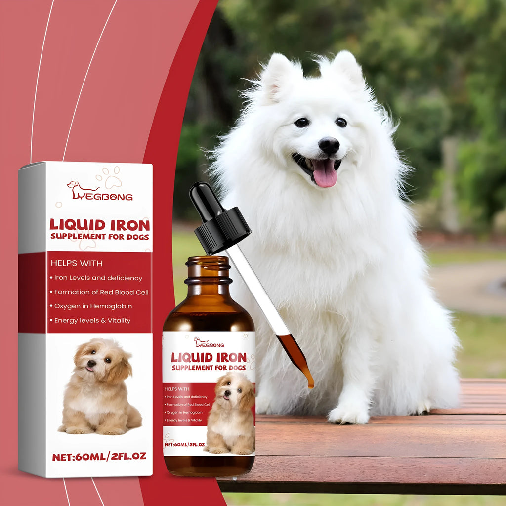 60ml bottle of pet dog syrup with mint extract for oral care and fresh breath