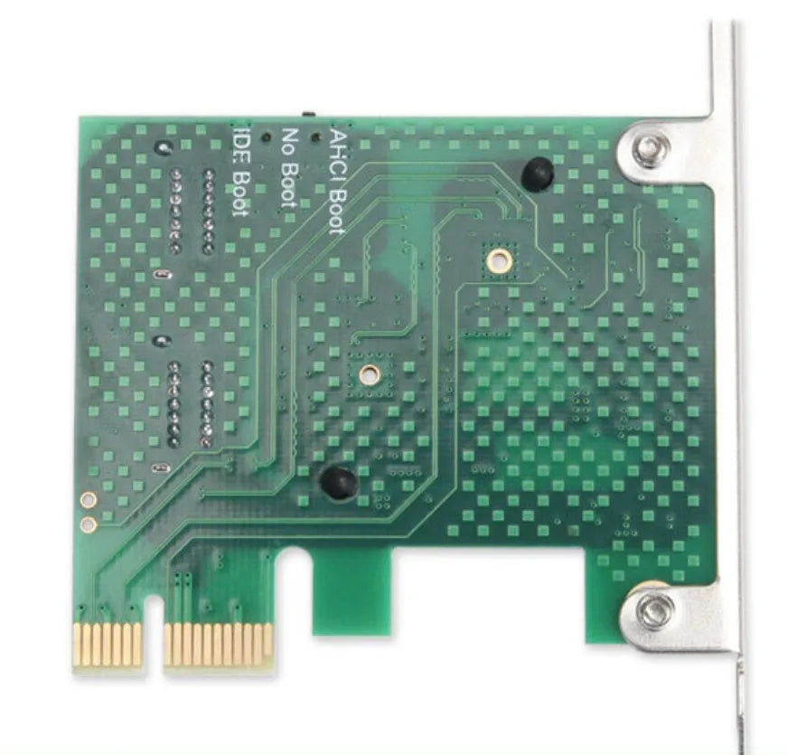 PCIE to SATA3.0 extension card with four SATA3.0 ports, green PCB, 120mm baffle size
