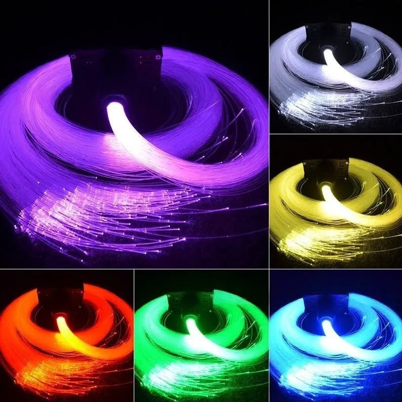 Car LED light source machine with fibre optic cable set remote control and cigarette lighter plug universal 12V