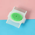 Blue multifunctional pet grooming comb with floating hair removal mechanism for dogs
