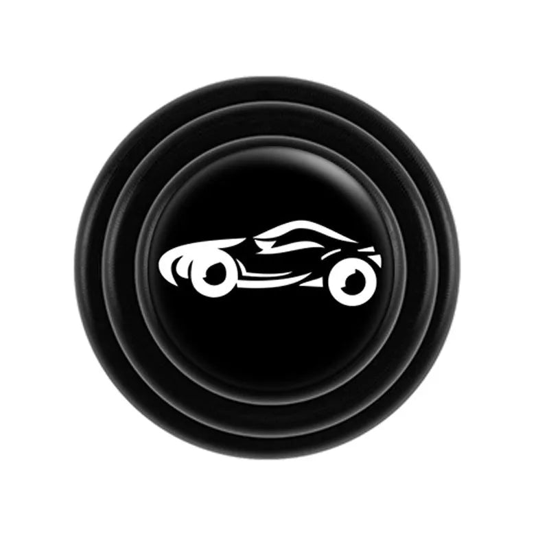 Black and luminous silicone car door shock absorber pads for anti-collision protection.