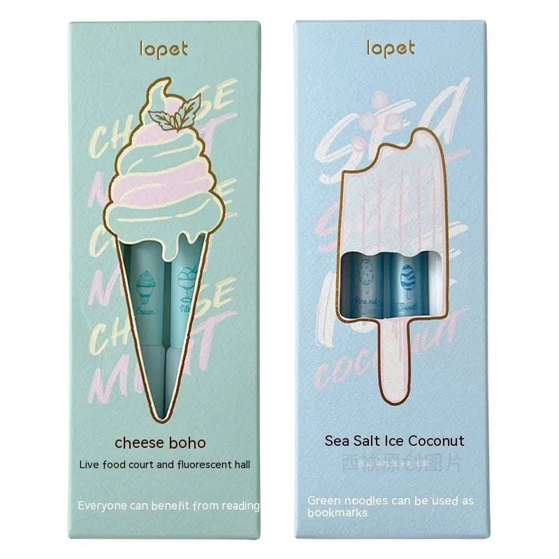 Four ice cream sponge press calligraphy pens with 0.5mm tips and double heads.