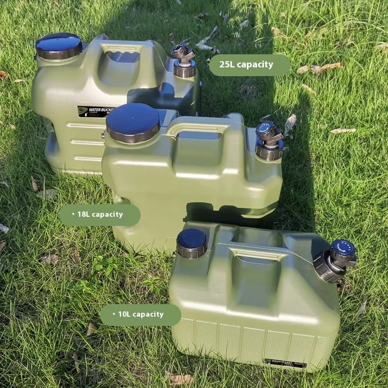 Outdoor thickened PE portable water storage tank in Army Green with multiple sizes