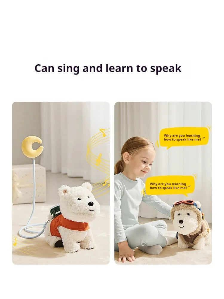 West Highland plush puppy dog soft toy in a gift set with two clothing items and PP cotton filling
