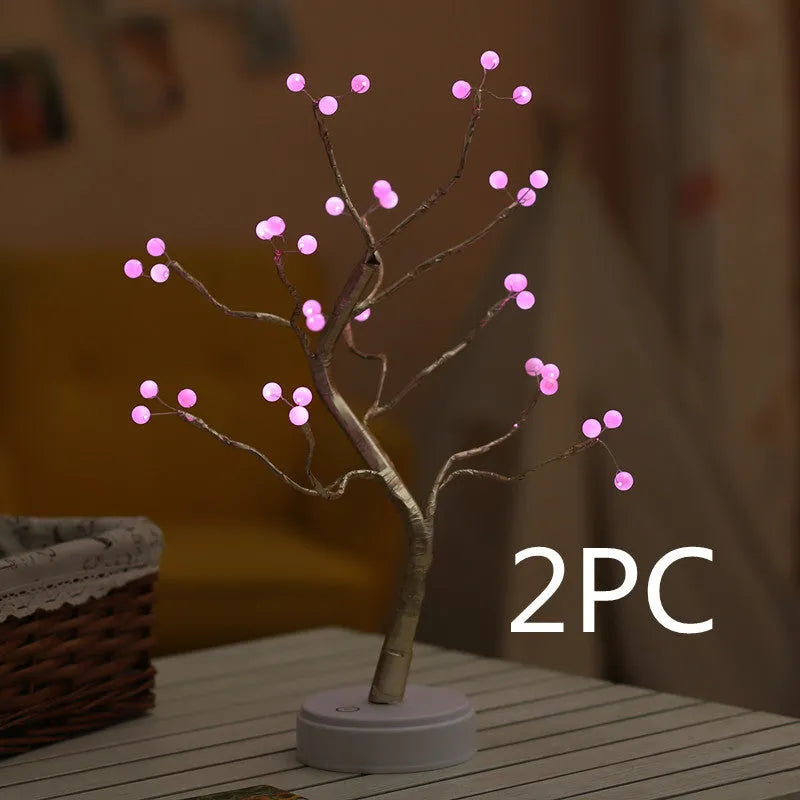 50cm tall touch-controlled LED Christmas tree light with 108 multi-colour lights on plastic and copper wire branches