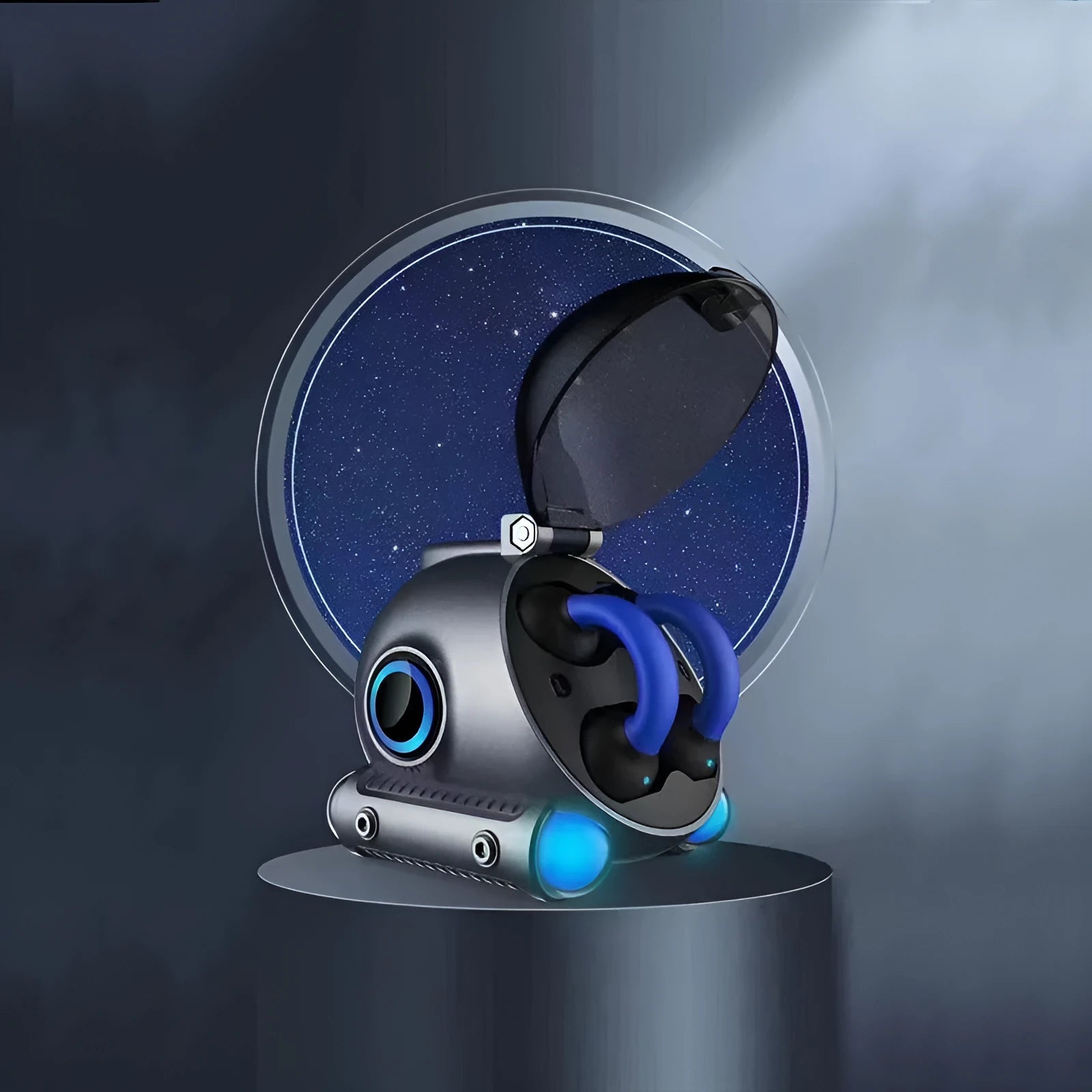 Wireless Bluetooth sports earphones with clip design in black and white colours