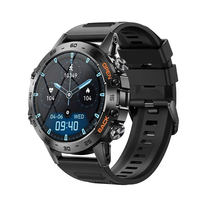 Bluetooth calling smart watch with touch screen displaying health metrics